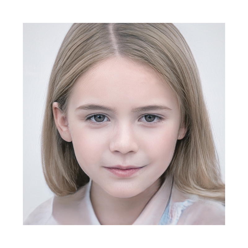 2020 – Generated Faces by Artificial Intelligence. Kids, Girls. V1