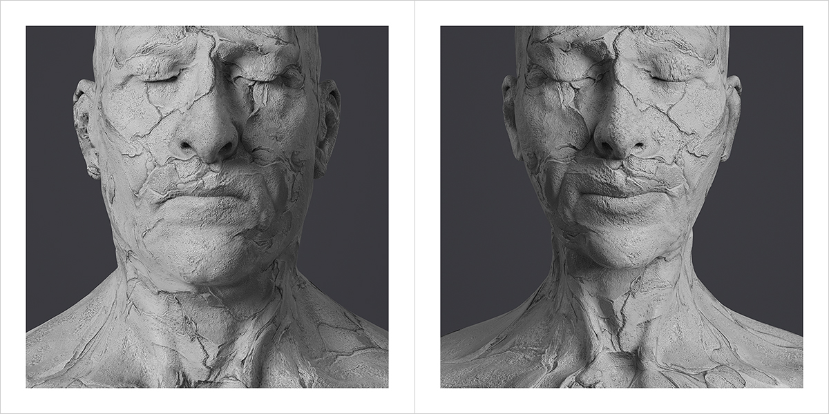 Virtual Portraits The couple RCC Faces 000 1200600n - 2021 - Virtual Portraits. (The couple - Realistic Chunky Clay Faces)