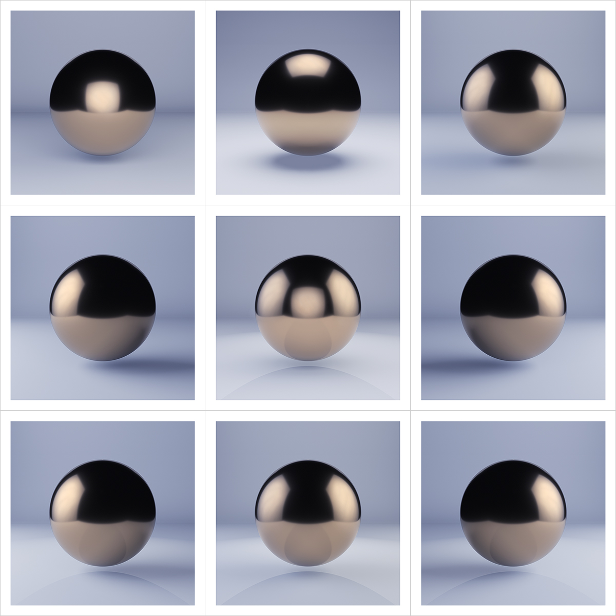 2018 041 A sphere lit from the top V1 000 - 2018 - A sphere lit from the top, four sides and some of their combinations. V1. (Nine Months of Sol Lewitt's Life)